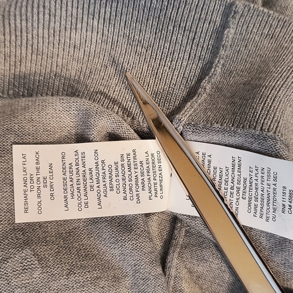 MICHAEL Michael Kors Jewel Embellished Woman's Sweater Gray Size L - Picture 15 of 16